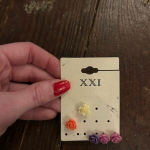 Y2k rose stud earrings
